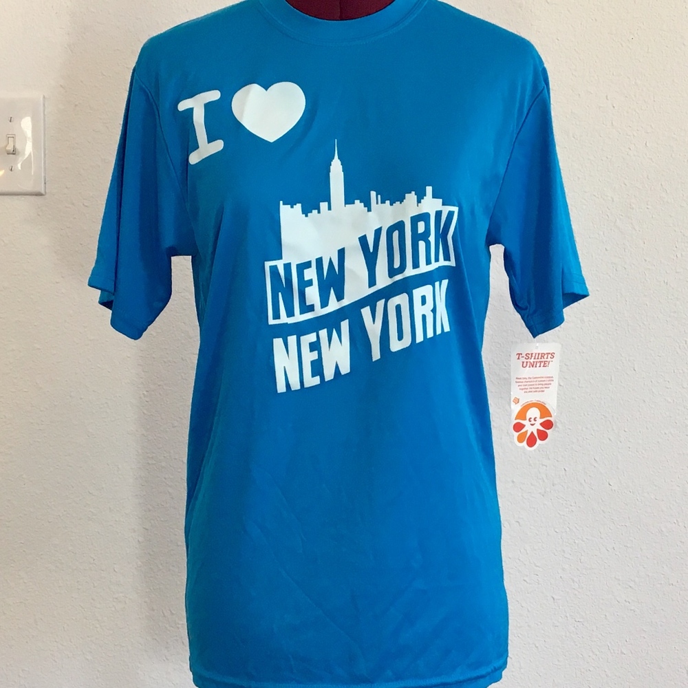 blue I love New York New York tee